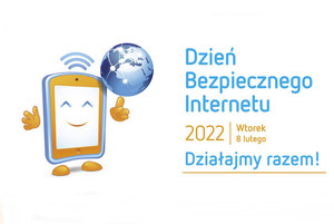 Logo akcji z napisem Dzień Bezpiecznego Internetu Działajmy razem