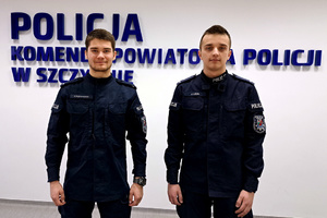st. post. Jakub Lizun i st. post. Adrian Maksymowicz z Posterunku Policji w Wielbarku