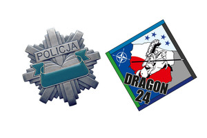 Logo policji i ćwiczeń dragon 24
